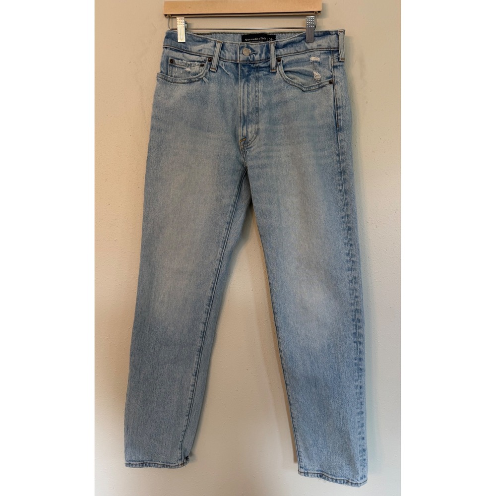 Abercrombie & Fitch Men's 31x32 90s Straight Light Wash Vintage Stretch Jeans